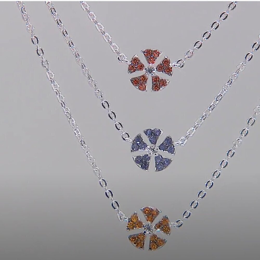 HSN Colleen Lopez 0.40ctw Multigem Flower Layered Sterling Silver 18" Necklace - Picture 5 of 9